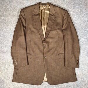 Coppley Sport Coat Mens 48XT Brown Wool Glen Plaid Blazer Bocelli 2111 Sportcoat